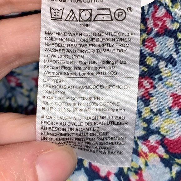 WOMENS Gap floral boyfriend button down xsmall - Picture 4 of 7